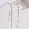 Bow Earrings for Women Rhinestone Long Tassel Dangling Earrings Sparkling