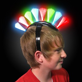 The Glow Company Light Up Flashing Punk Hair Mohawk (1 Pack)