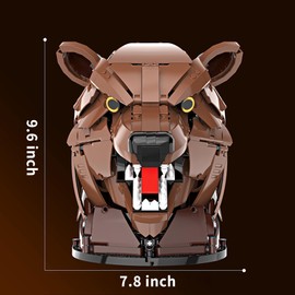 Bear Building Blocks,Bear Head Decor Toy Suitable for Bedroom and Living Room Office,1006 Pcs,Creative Ideals Bear Gifts for Friends（Can Be Removed and Converted Into A Wall-Mounted）