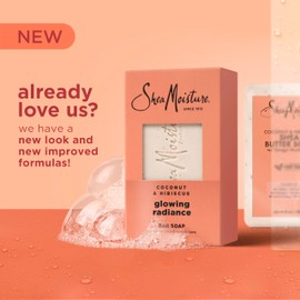 SheaMoisture SheaMoisture Bar Soap Coconut and Hibiscus 4 Count Glowing Radiance Glowing Radiance bar soap with 24h shea moisture nutrients for Healthy, Glowing Skin 8 oz