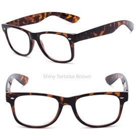 VeryHobby 2 Pairs Vintage Retro Inspired Clear Lens Reading Glasses Full Lens Reader for Men and Women (2 Pairs: Tortoise Brown & Tortoise Brown, 2.00)