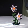 Crystal Flower Figurine, K9 Crystal Bloom Ornament,Mini Glass Gift