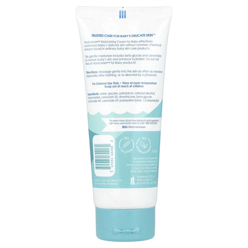 Crema hidratante, para bebé, para piel sensible, sin fragancia, 6