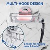 SWAMTIK Suction Cup Soap Dish with 4 Hooks, Stainless Steel