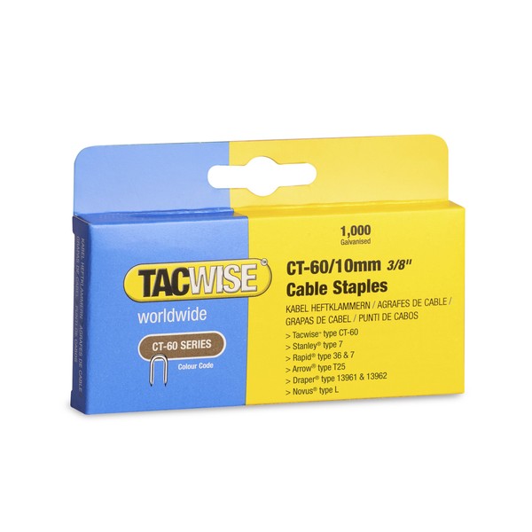 Tacwise 1203 CT-60/10mm Cable Tacker Staples (Box of 1000 )