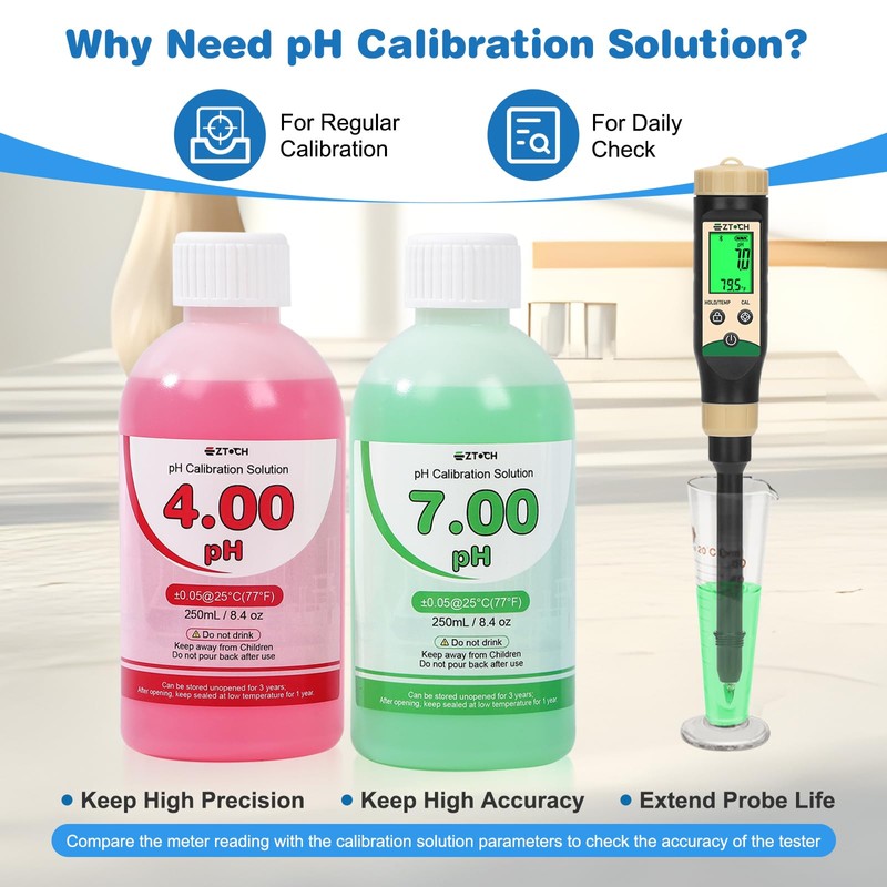 pH Calibration Solution 4.00+7.00, 250 ml (8.4 fl.oz) Each: pH