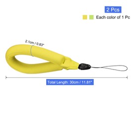 PATIKIL Floating Wrist Straps, 2Pcs Neoprene Waterproof Lightweight 250g Buoyancy Wristband Strap for Underwater Camera Swimming Snorkeling, Yellow, Green