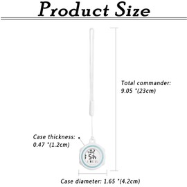 Lancardo Digital Pocket Watch for Men Women Week Alarm Calender Lapel Watch Fob Pocket Watch with 22 Inch Leather Rope Outdoor Sport Waterproof