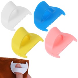 Mabor Edge Sewing Lockranding Tool, 4Pcs 3mm/4mm Sewing Gauge Ruler Set, Finger Thumb Guide Ruler for Precise Hemming Quilting for Beginners and Seniors