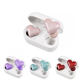 GAGAAL Heart Wireless Earbuds, Bluetooth 5.3 Headphones with 4 ENC Noise Canceling Mic, 50H Stereo Dual Ear Buds, Sport Earphones Earhooks, IP7 Waterproof for Running USB-C (PINK)