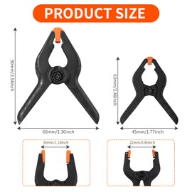 10 Pcs Spring Clamps Plastic Heavy Duty Nylon Spring Clips Quick Grip Crocodile Clips for DIY Project Photo Studios Woodwork Artwork Photo Background Home Improvement (5 * 3 inch+5 * 2 inch)