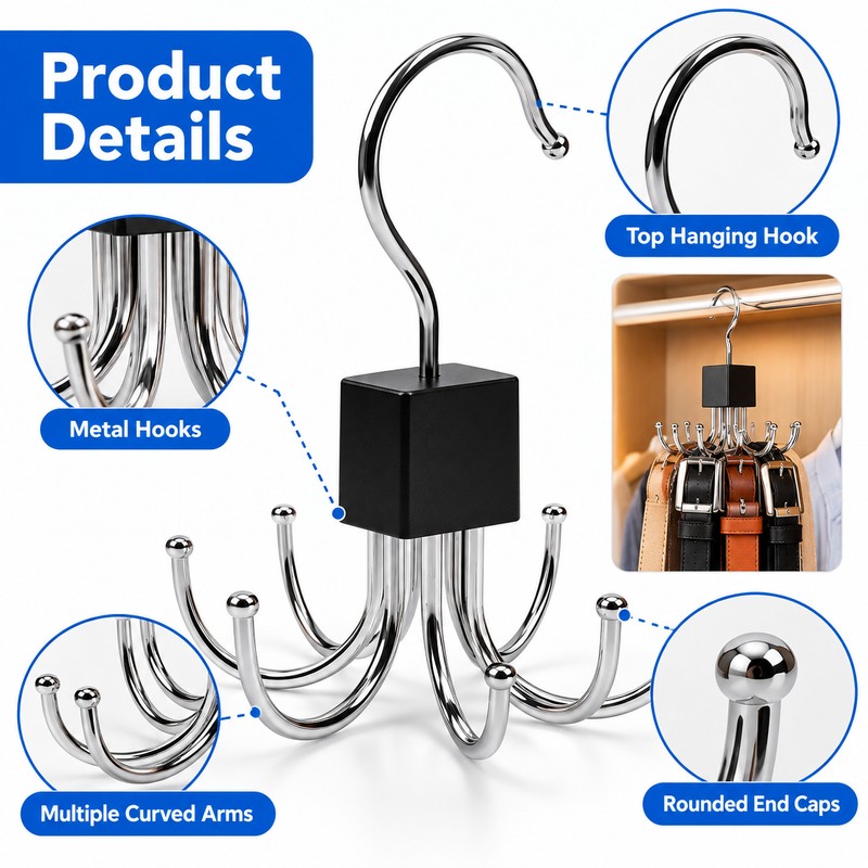 Multifunctional Multi-Claw Storage Hook Space Saving Bag Hanger Organizer for