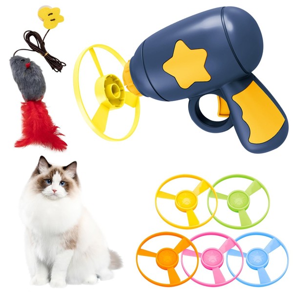 USYSGT Cat Fetch Toy, Pet Toy Flying Propeller Disc Cat