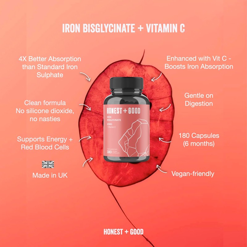 Honest + Good Iron Bisglycinate + Vitamin C – 4X