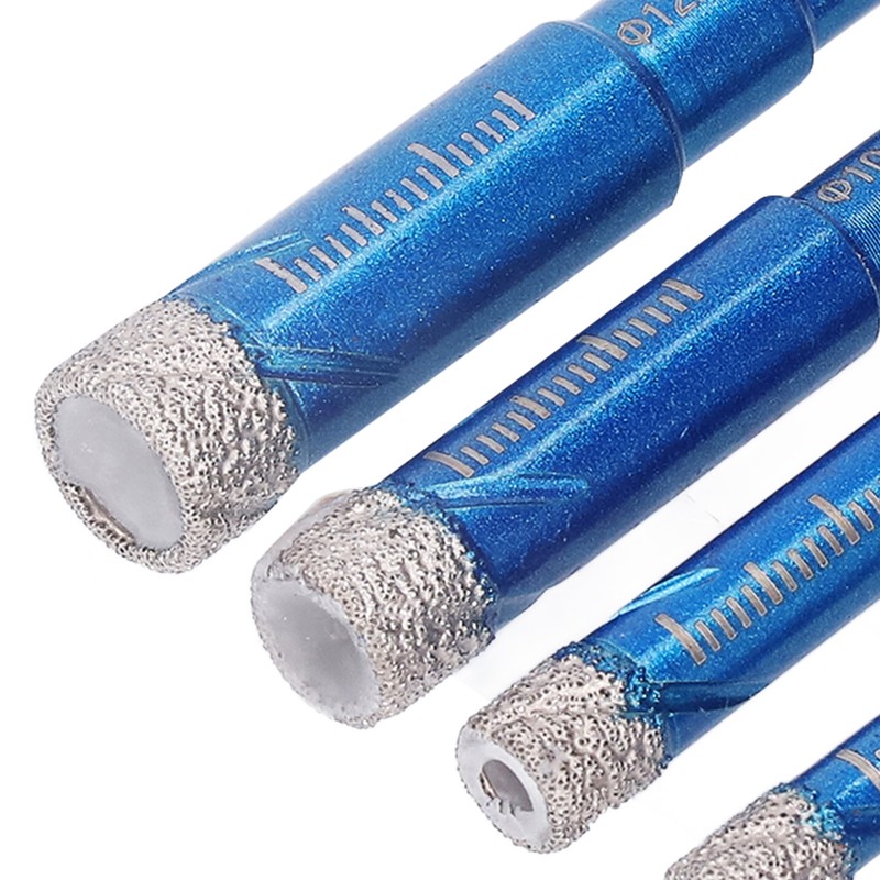 6PCS Brazed Dry Drill Bit Wear Resistant Vaccum Brazing Diamond