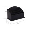 Designstyles Black Wooden Desktop Letter Holder – 5 Compartment Mail