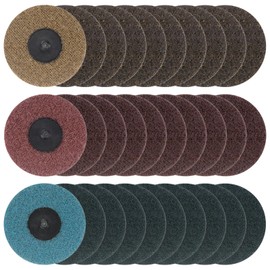 HARFINGTON 30pcs Quick Change Sanding Discs 3" 80/120/320 Grit R-Type Roll Lock Non-Woven Conditioning Disc Sandpaper for Die Grinder Grinding Fast Cutting