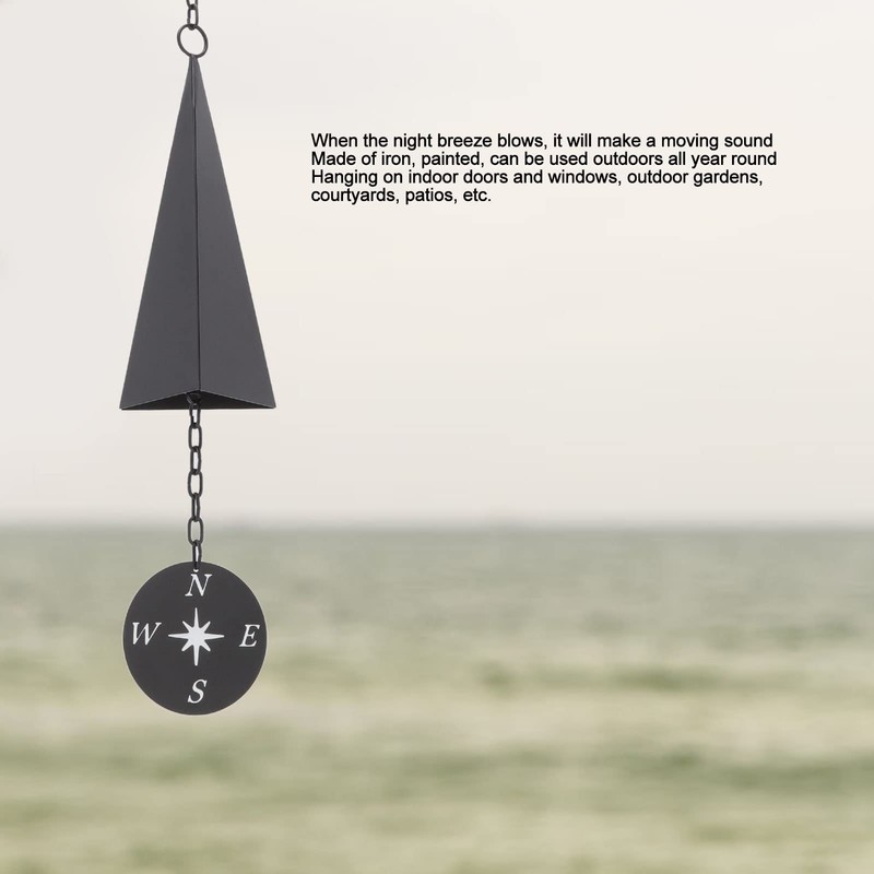 3-Tone Wind Chimes with Compass Iron Triangle Decor for Indoor