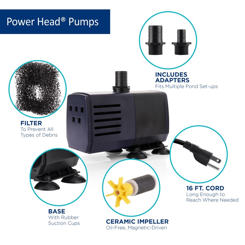 Alpine Corporation Outdoor Decor Power Head Pump 550 GPH for