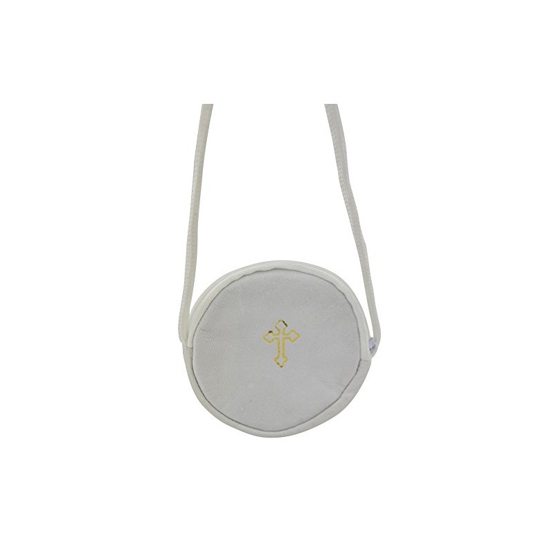 Round Burse in Genuine Leather (White)