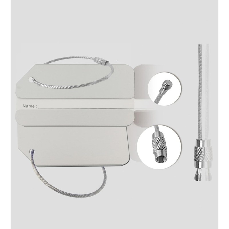 Aluminum Luggage Tag for Luggage Baggage Travel Identifier by (Silver