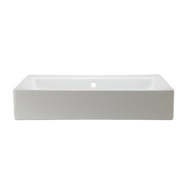 DECOLAV 1444-CWH Tallia Rectangular Above-Counter Ceramic Bathroom sink, 22.25 X 18.25 X 4 inches, white