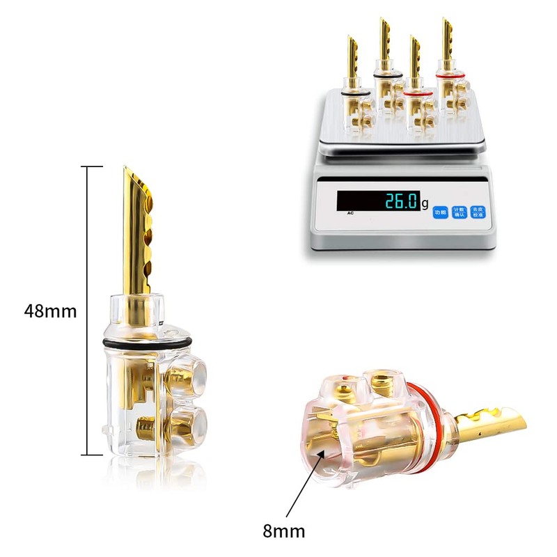 Viborg Audiocrast 4X HiFi Speaker Banana Plug Connectors 4MM BFA