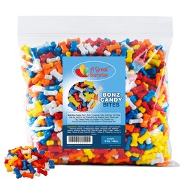 Candy Bones - Candy Bonz - Dog Bone Shape Candy, Assorted, Bulk 3 LB Party Bag Family Size