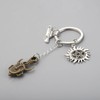 KUIYAI Winchester Brothers Pentagram Symbol Keyring TV Show Inspired Gift