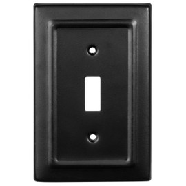 Monarch Abode 19151 Single Switch Architectural Toggle Aluminum Decorative Wall Plate Switch Plate Outlet Cover, 1-Gang, Matte Black