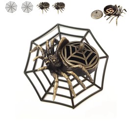 2PCS Incense Holder,Small Inscent Burner with 2 Plastic Spider Web,Metal Incense Burner for Yoga,Meditation and Zen Meditation (Spider)