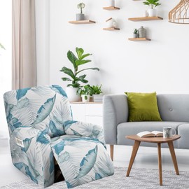 FUANGUI Recliner Chair Cover 4-Pieces Lazyboy Cover for Recliner Chair with Storage Pockets Furniture Protector for Living Room, Jacquard Sofa Slipcover for Kids, Pets, Dog and Cat, 05