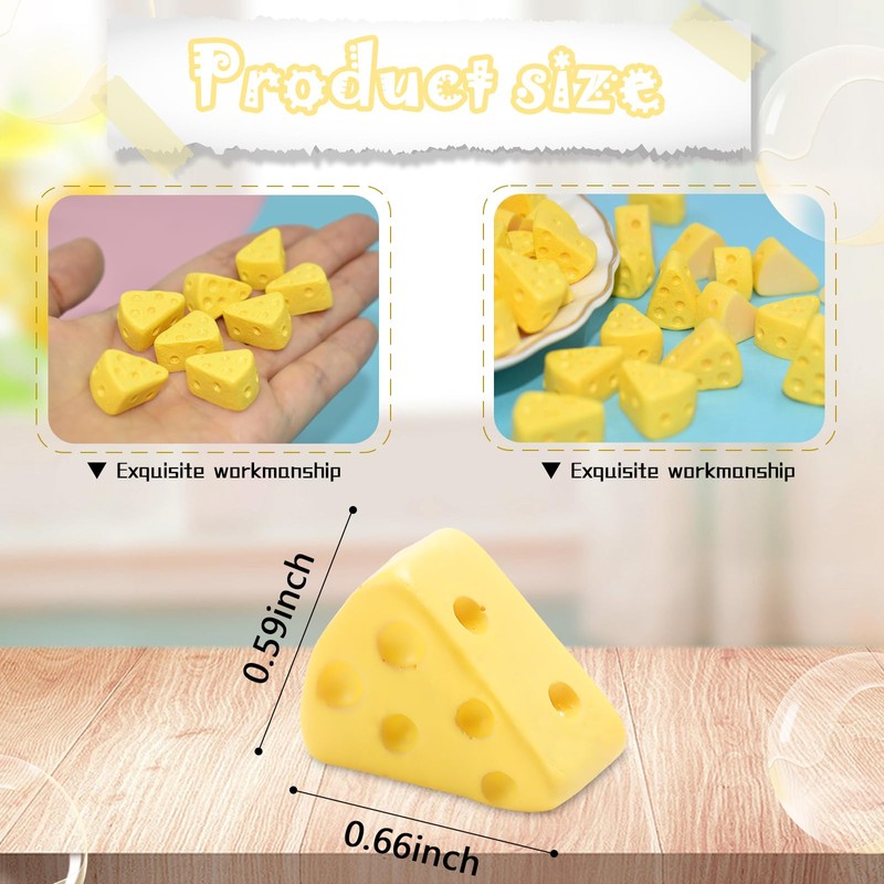 30 Pcs Miniature Kitchen Food Cheese Simulation Triangle Cheesecake Food