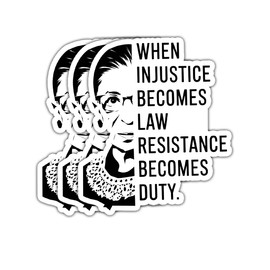 (3 Psc) When Injustice Becomes Law Resistance Becomes Duty Sticker - Anti Oligarchy - Resistance Protest - Democracy Defender - Progressive Politics - Sticker 3 Inch for Laptop Water Bottles