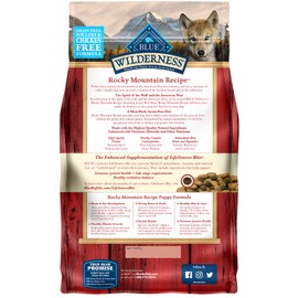 Blue Buffalo Wilderness Rocky Mountain Recipe High Protein, Natural Puppy Dry Dog Food, Red Meat 4-lb