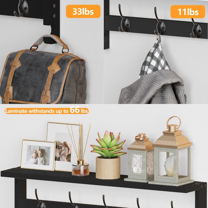 AMBIRD Coat Rack Wall Mount, 35 Inch Large Coat Hooks