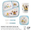 5Pcs Kids Tableware Set,Baby Plates and Bowls,Cartoon Melamine Toddler Dinnerware