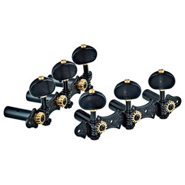Ortega Guitars Classical Deluxe Tuning Machines 3L x 3R w Baseplate & Black Buttons (OTMDLX-BKBK)