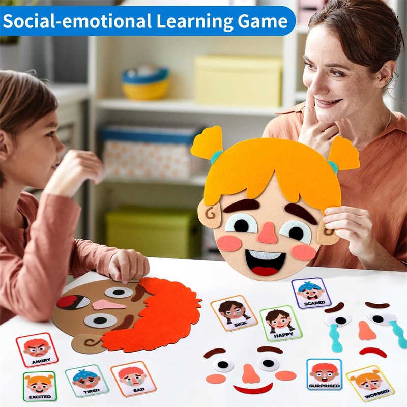 WOBOX Children's Felt Expression Face DIY Activity Toy, Children's Social