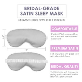 Bride Sleep Mask - Set Includes: (1) Rhinestone Wifey White Bridal Grade Satin Mask, (2) Silver Bride to Be Nail Files, & (1) White Scrunchie - Favor Set(SvB2BFil / RSWfyMskScr) Wht