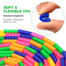 Coolrunner 16 FT Long Jump Rope(1 PACK), Double Dutch Jump Ropes, Soft Beaded Skipping for Kids Adults, Plastic Segmented Long Enough for 4-5 Jumpers (Green)