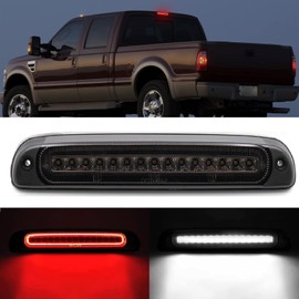 R&F Auto Led Strobe Third Brake Light Replacement for 1999-2016 F250 F350 F450 F550 Super Duty, for Ranger 1993-2011, 3rd Brake Light High Mount Stop Lamp + White Cargo Lamp with Seal Gasket