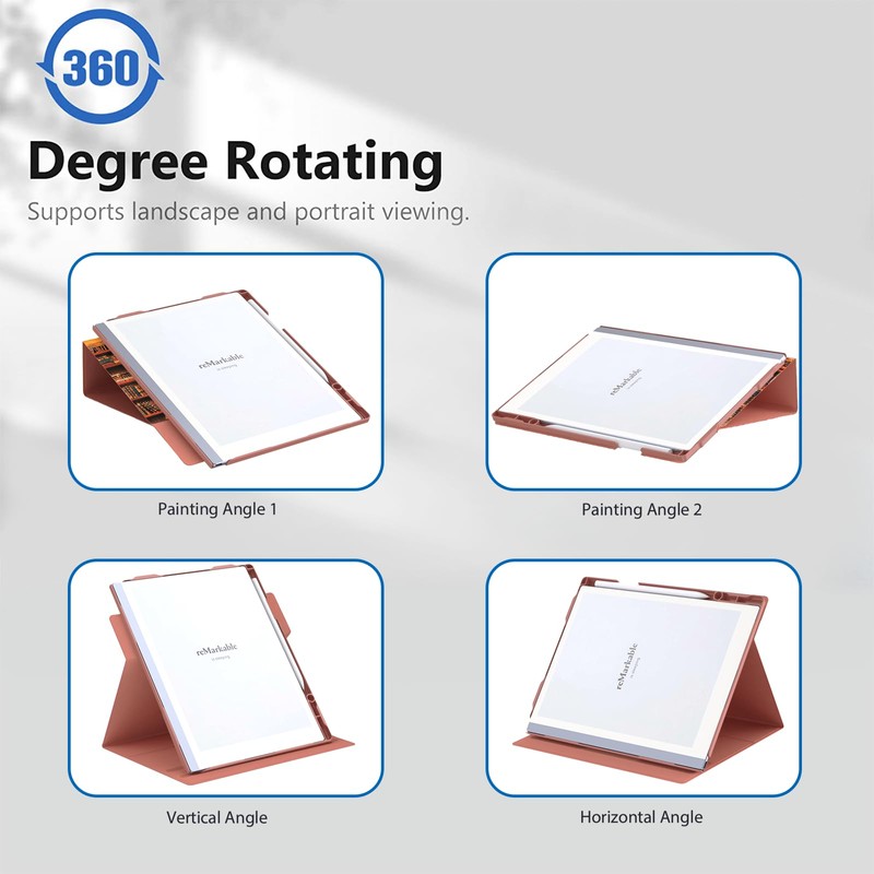 ENET-CASE Case for Remarkable 2 Paper Tablet- Multi-Viewing Adjustable Folding