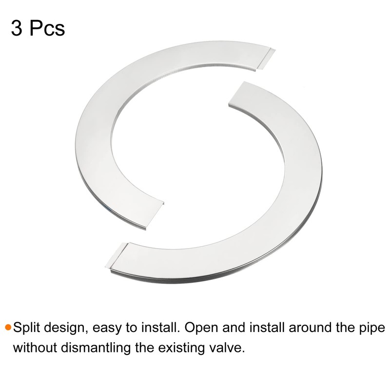 sourcing map Wall Split Flange, 201 Stainless Steel Round Escutcheon