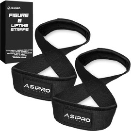 ASIPRO Figure 8 Lifting Straps Gym Padded for Men & Women Gym Deadlift Strap for Weightlifting, Strongman, & Cross Training Heavy Duty Figure 8 Straps