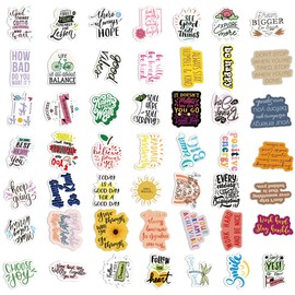 BOILUZIO 55PCS Inspirational Stickers, Premium Motivational Stickers for Students, Teachers, Adults, Teens, Kids- Waterproof Vinyl Positive Sticker Pack for Water Bottles, Planners, Laptops