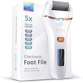 Essy Eliminador de callos eléctrico, ganador de la prueba con 5 rodillos de repuesto, eliminador de callos eléctrico, dispositivo de cuidado de los pies, juego de pedicura, lima electrónica para