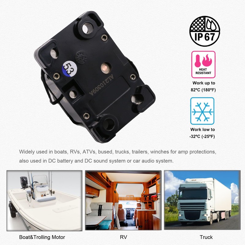 T Tocas E9 3/8" Studs 200 Amp Circuit Breaker with