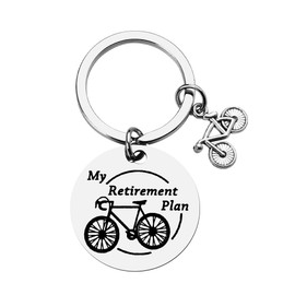 My Retirement Plan Bike Lovers Gifts for Men Women Happy Retirement Keychain Gift for Woman Man Biking Accessories Funny Birthday Gifts for Cycling Enthusiasts Cool Christmas Gifts for Mountain Bikers