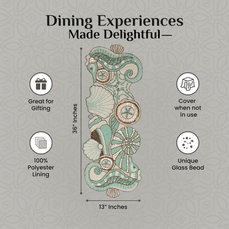 Handmade Beaded Table Runner, Beaded Runner for Table, Beaded Table